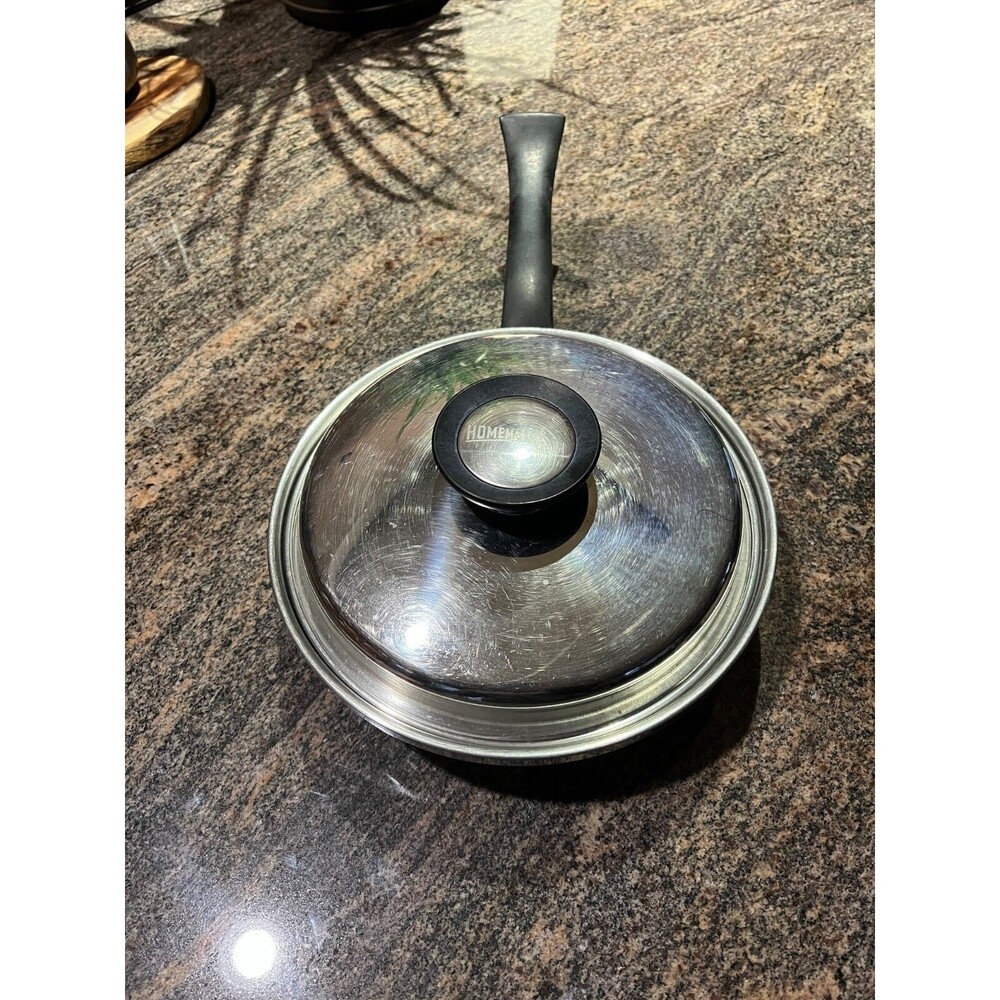 HOMEMAKERS GUILD Skillet 8" + Lid 5-Ply Multi-core Stainless USA Steel VINTAGE